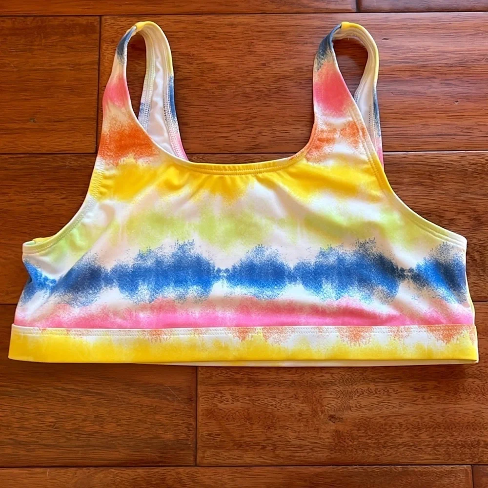 Melrose and Market Girls Size 16 Colorful Square Neck Bikini Top